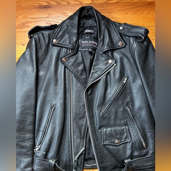 Wilsons Leather Vintage Biker Motorcycle Jacket,unisex,XS - Picture 7 of 17